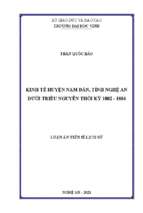 Kinh tế huyện nam đàn, tỉnh nghệ an dưới triều nguyễn thời kỳ 1802   1884