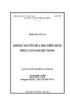 Kháng nguyên hla dr2 trên bệnh nhân lupus đỏ hệ thống