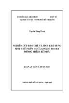 Nghiên cứu bào chế và sinh khả dụng một chế phẩm chứa ginkgo biloba phóng thích kéo dài