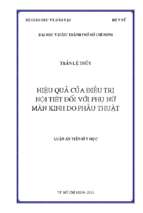 Hiệu quả của điều trị nội tiết  đối với phụ nữ mãn kinh do phẫu thuật