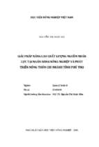 Giải pháp nâng cao chất lượng nguồn nhân lực tại ngân hàng nông nghiệp và phát triển nông thôn chi nhánh tỉnh phú thọ  