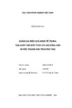 đánh giá hiệu quả kinh tế trong sản xuất chè búp tươi của hộ nông dân huyện thanh sơn tỉnh phú thọ  