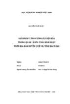 Giải pháp tăng cường xã hội hóa trong quản lý rác thải sinh hoạt trên địa bàn huyện quế võ, tỉnh bắc ninh  