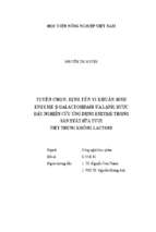 Tuyển chọn, định tên vi khuẩn sinh enzyme β galactosidase ưa lạnh, bước đầu nghiên cứu ứng dụng enzyme trong sản xuất sữa tươi tiệt trùng không lactose  