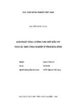 Giải pháp tăng cường thu hút đầu tư vào các khu công nghiệp tỉnh hòa bình  