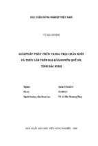 Giải pháp phát triển trang trại chăn nuôi và thủy sản trên địa bàn huyện quế võ, tỉnh bắc ninh  