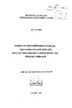 Nghiên cứu phát triển kinh tế nông hộ theo hướng sản xuất hàng hoá trên các vùng sinh thái ở huyện hương trà tỉnh thừa thiên huế