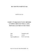 Nghiên cứu khả năng sử dụng chế phẩm lycopene chiết xuất từ bã cà chua trong bảo quản một số thực phẩm  