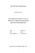 Phát triển nguồn nhân lực tại các trường dạy nghề trên địa bàn huyện đông anh, thành phố hà nội  