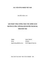 Giải pháp tăng cường thực thi chính sách người có công trên địa bàn huyện thanh ba, tỉnh phú thọ  