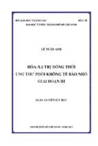 Hóa xạ trị đồng thời ung thư phổi không tế bào nhỏ giai đoạn iii