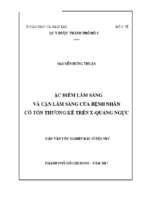 đặc điểm lâm sàng và cận lâm sàng của bệnh nhân có tổn thương kê trên x quang ngực