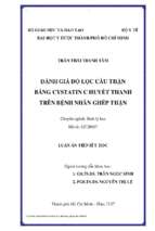 đánh giá độ lọc cầu thận bằng cystatin c huyết thanh trên bệnh nhân ghép thận