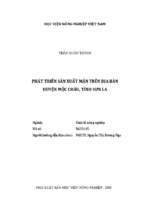 Phát triển sản xuất mận trên địa bàn huyện mộc châu, tỉnh sơn la  