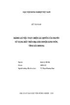 đánh giá việc thực hiện các quyền của người sử dụng đất trên địa bàn huyện kinh môn, tỉnh hải dương  