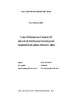 Tăng cường quản lý nhà nước đối với hệ thống chợ trên địa bàn thành phố hòa bình, tỉnh hòa bình  