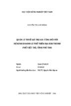 Quản lý thuế giá trị gia tăng đối với hộ kinh doanh cá thể trên địa bàn thành phố việt trì, tỉnh phú thọ  