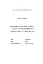 Xây dựng bản đồ đơn vị đất đai phục vụ đánh giá đất nông nghiệp huyện naxaithong, thủ đô viêng chăn, lào  