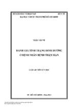 đánh giá tình trạng dinh dưỡng ở bệnh nhân bệnh thận mạn.