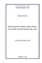 Kinh tế huyện nam đàn, tỉnh nghệ an dưới triều nguyễn thời kỳ 1802   1884