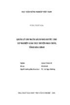 Quản lý chi ngân sách nhà nước cho sự nghiệp giáo dục huyện mai châu, tỉnh hòa bình  