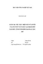 đánh giá việc thực hiện một số quyền của người sử dụng đất tại thành phố tam điệp, tỉnh ninh bình giai đoạn 2014 2017  