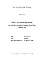 Quản lý nhà nước về môi trường tại khu công nghiệp phú hà, thị xã phú thọ, tỉnh phú thọ  