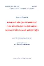 đánh giá kết quả của phương pháp tán sỏi qua da trên bệnh nhân có tiền căn mổ mở sỏi thận