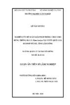 Luận án tiến sĩ nghiên cứu đề xuất giải pháp phòng cháy cho rừng thông ba lá (pinus kesiya) tại vườn quốc gia bidoup