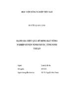 đánh giá hiệu quả sử dụng đất nông nghiệp huyện ninh phước, tỉnh ninh thuận  