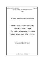 đánh giá đáp ứng điều trị và chức năng thận của phác đồ có bortezomib trong bệnh đa u tủy xương