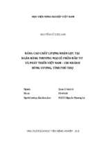 Nâng cao chất lượng nhân lực tại ngân hàng thương mại cổ phần đầu tư và phát triển việt nam   chi nhánh hùng vương, tỉnh phú thọ  