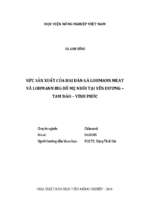 Sức sản xuất của hai đàn gà lohmann meat và lohmann gig bố mẹ nuôi tại yên dũng tam đảo vĩnh phúc  