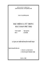 đặc điểm ca từ trong hát xoan phú thọ. (semantic characteristics of xoan singing in phu tho province)