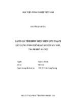 đánh giá tình hình thực hiện quy hoạch xây dựng nông thôn mới huyện sóc sơn, thành phố hà nội  