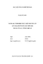 đánh giá tình hình thực hiện phương án quy hoạch sử dụng đất đến 2020 thị xã cửa lò, tỉnh nghệ an  
