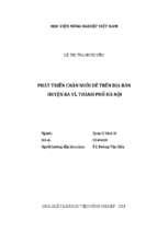 Phát triển chăn nuôi dê trên địa bàn huyện ba vì, thành phố hà nội  