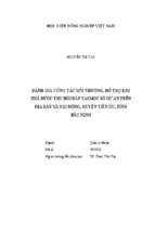 đánh giá công tác bồi thường, hỗ trợ khi nhà nước thu hồi đất tại một số dự án trên địa bàn xã đại đồng, huyện tiên du, tỉnh bắc ninh  