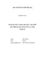 đánh giá thực trạng giao đất, cho thuê đất trên địa bàn thị xã cửa lò, tỉnh nghệ an  