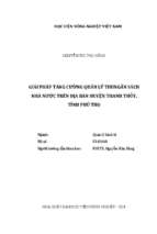 Giải pháp tăng cường quản lý thu ngân sách nhà nước trên địa bàn huyện thanh thủy, tỉnh phú thọ  