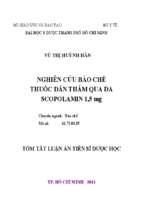 Nghiên cứu bào chế thuốc dán thấm qua da scopolamin 1,5 mg