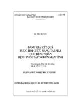 đánh giá kết quả phục hồi chức năng tại nhà cho bệnh nhân bệnh phổi tắc nghẽn mạn tính