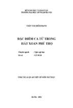 đặc điểm ca từ trong hát xoan phú thọ. (semantic characteristics of xoan singing in phu tho province) tt