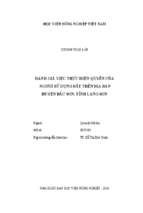 đánh giá việc thực hiện quyền của người sử dụng đất trên địa bàn huyện bắc sơn, tỉnh lạng sơn  