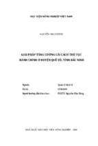 Giải pháp tăng cường cải cách thủ tục hành chính ở huyện quế võ, tỉnh bắc ninh  