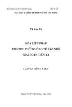 Hóa liệu pháp ung thư phổi không tế bào nhỏ giai đoạn tiến xa