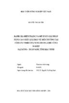 đánh giá hiện trạng và đề xuất giải pháp nâng cao hiệu quả bảo vệ môi trường tại công ty tnhh vina yong seong, khu công nghiệp đại đồng   hoàn sơn, tỉnh bắc ninh  