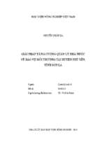Giải pháp tăng cường quản lý nhà nước về bảo vệ môi trường tại huyện phù yên, tỉnh sơn la  