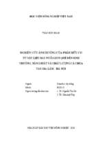 Nghiên cứu ảnh hưởng của phân hữu cơ từ vật liệu sau nuôi giun quế đến sinh trưởng, năng suất và chất lượng cà chua tại gia lâm   hà nội  