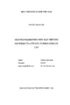 Giải pháp marketing thúc đẩy tiêu thụ sản phẩm của công ty cổ phần gốm luy lâu  